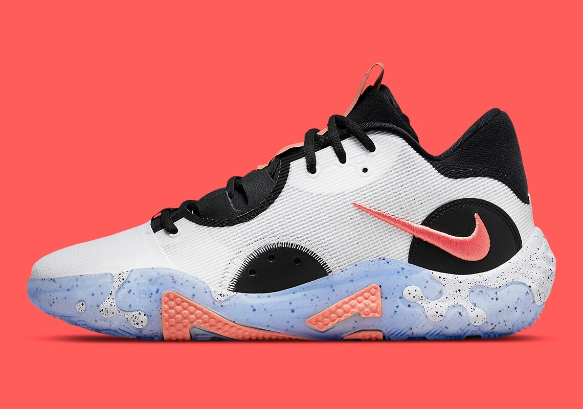 Nike PG 6 Fluoro Paul George PG6 White Crimson Red Black Nike PG 6 Fluoro Paul George PG6 White Crimson Red Black