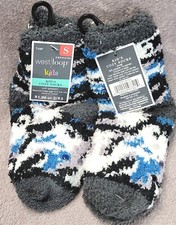 West Loop Kids Cozy Socks Non-Slip Small Shoe Size 4-8.5 Ages 3-5 yr Lot of 2