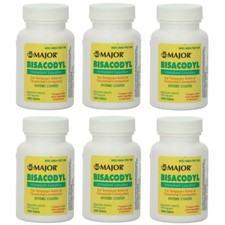 Major Laxative Bisacodyl 5mg Enteric coated Compare to Dulcolax 1000 Each 6 Pack