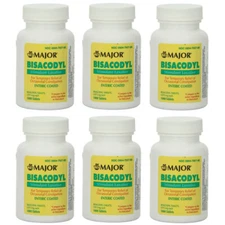 Major Laxative Bisacodyl 5mg Enteric coated Compare to Dulcolax 1000 Each 6 Pack