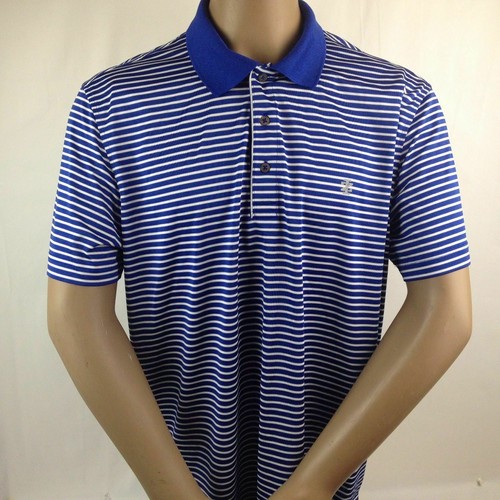 IZOD Polo para hombres Camisa de golf Athletic Wear Manga corta Azul Raya blanca Talla XL - Imagen 2 de 7
