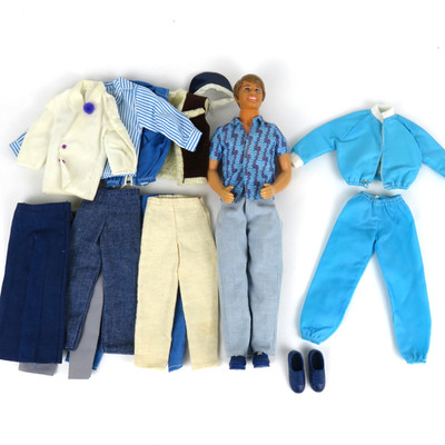 Mattel Barbie 1968 Ken Doll Taiwan, Clothes Jogging Suit Pants Jackets Vintage