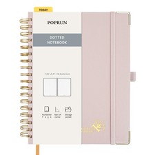 Spiral Bullet Dotted Journal Notebook, 71/4" x 91/2" 120 GSM Thick Paper, 22...