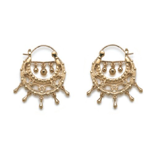 Boucles d'oreilles de Savoie en plaqué-or 750/000 et oxydes de zirconium scintillants