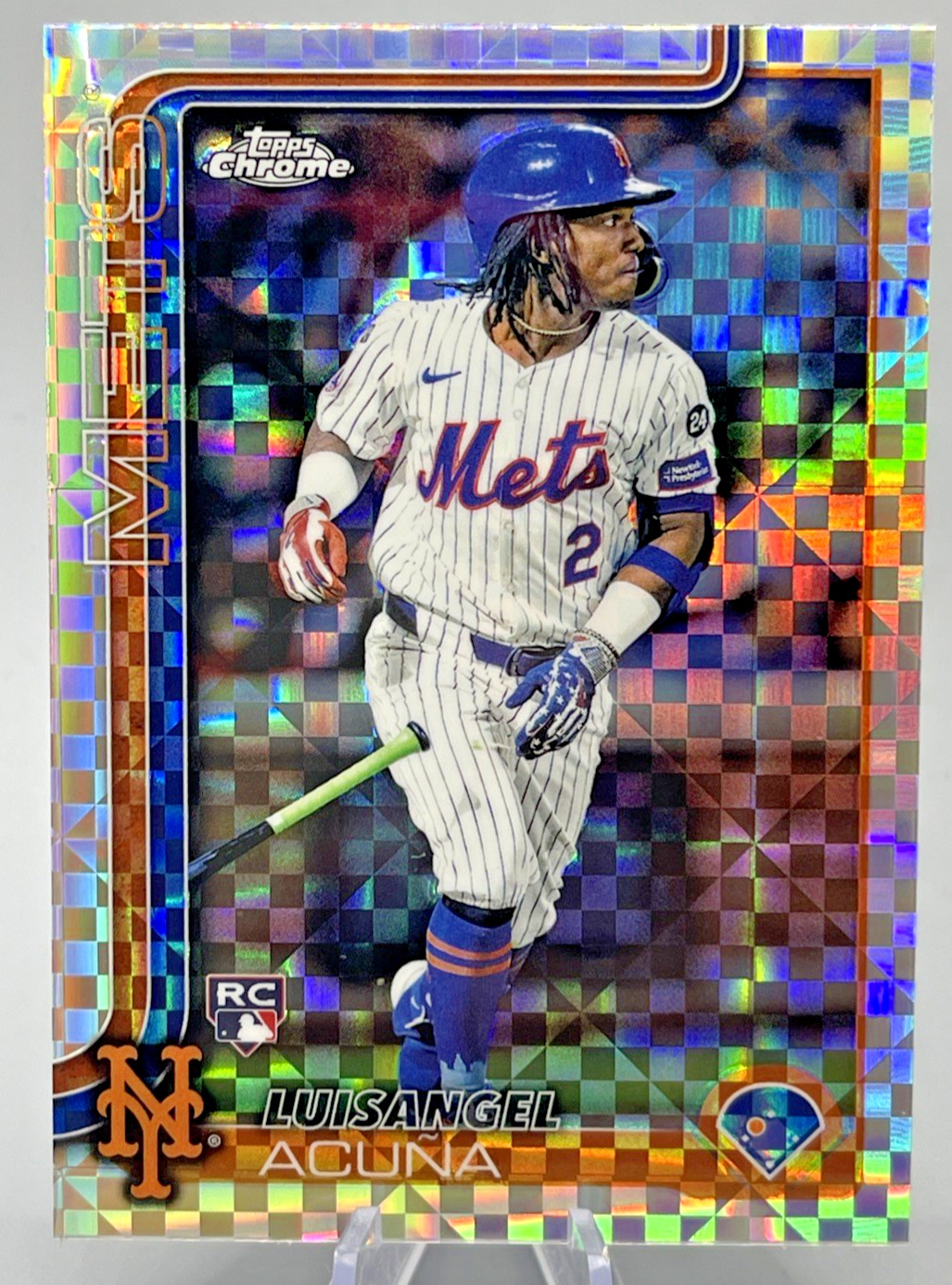 Luisangel Acuna 2025 Topps Chrome #56 X-Fractor RC New York Mets XFractor