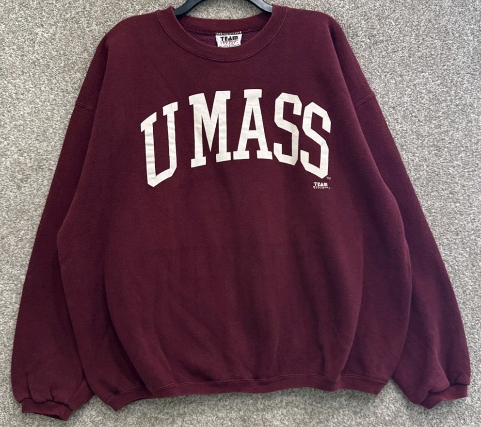 Vintage 90s Mens Size XL UMass University Massachusetts Crewneck Sweatshirt USA