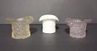 Fenton Glass Hats - Lot of 3 - Milk Glass, Clear - Daisy & Button Pattern