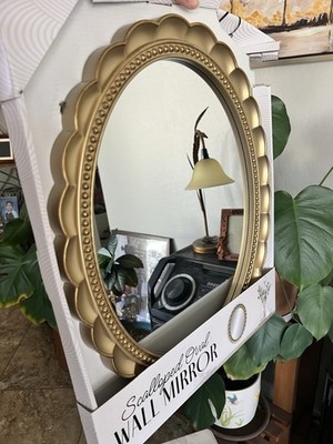 New Oval Gold Boho Modern Mirror 16x20in Elegant