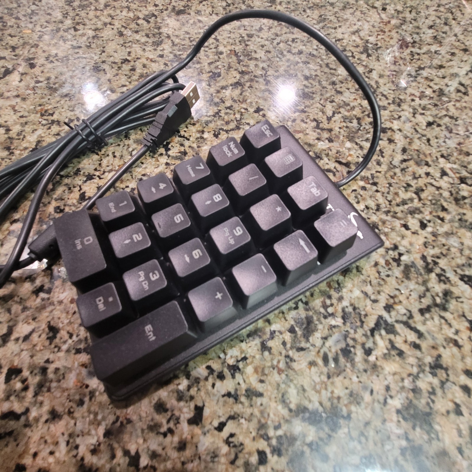 Number Pad, ROTTAY Mechanical USB Wired Numeric Keypad with Blue LED Backlit