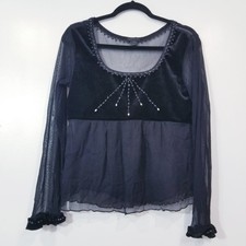 Lapis Women Medium Sheer Silk Blend Velvet Rh...