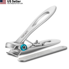 SZQHT Ultra Wide Jaw Opening Nail Clippers Set, Toenail 2 Piece set, Silver