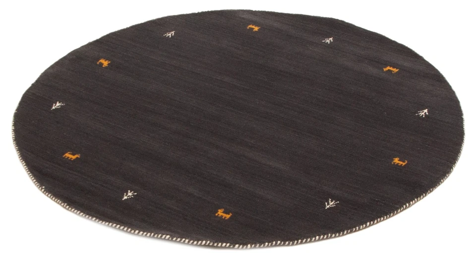 Alfombra oriental tradicional de lana 4'11" x 4'11" con telar a mano Foto 4 de 4