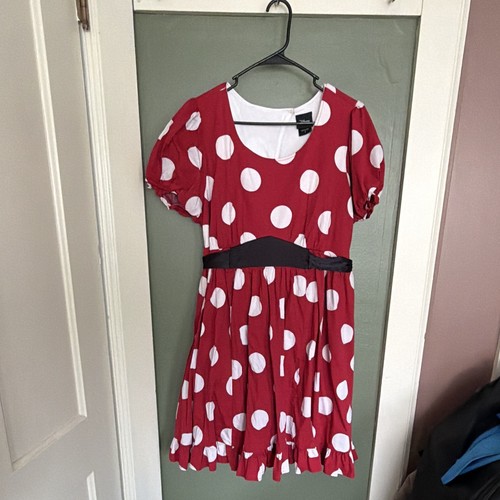 Disney Minnie Mouse Girls Dress Size 1 Red/White Polka Dot Polyester