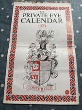 PRIVATE EYE. Calendar from 1970. Rare Look At Ticklers At In 70s Good condition.