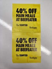 2x 40% Off Main Meals At Beefeater Voucher Discount Food Gift Eating Out Family