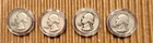 🔥 1940-64 Washington Quarter 90% Silver Circulated $1 Face Value 4 Quarters🔥