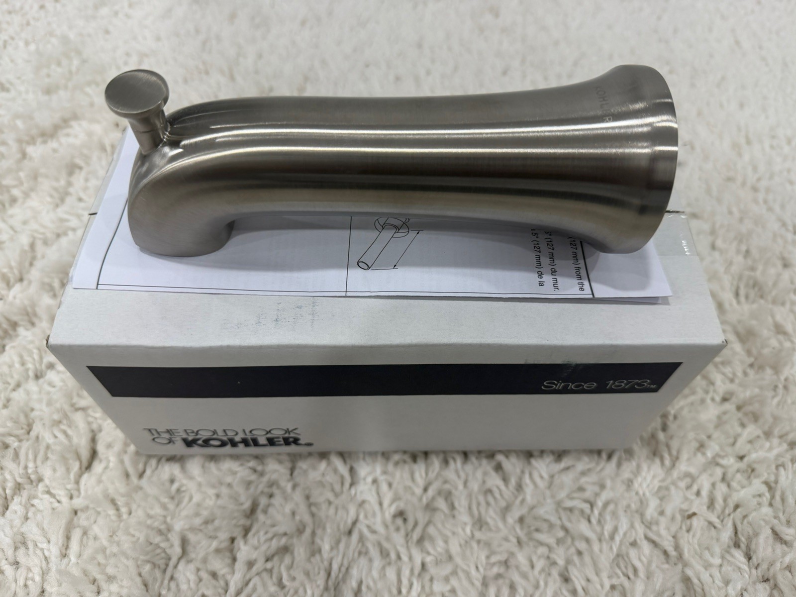 Kohler K-28563-BN Tempered 6-3/8" Diverter Tub Spout - Brush