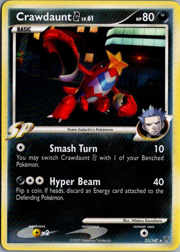2009 Pokemon Supreme Victors Rare Crawdaunt G 23/147