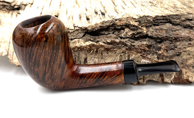 W.O. Larsen Straight Grain Handmade F, ohne Filter Ebonit Mundstück Pfeife