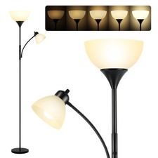 Floor Lamp, Dimmable Standing lamp, Stepless Dimming Brightness, Included 9W ...