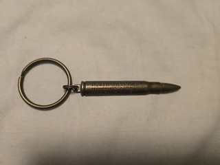 Vintage North American Hunting Club Brass Bullet Shaped Keychain