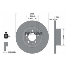Textar Bremsscheiben + Beläge hinten 9683993280 | 575294