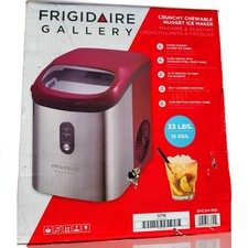 RED Frigidaire 33 lbs Capacity Nugget Ice Maker, Stainless Steel NEW EFIC214-RED