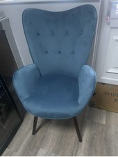 Velvet Leisure Chair Blue