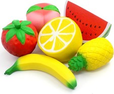 Squishy Varied Fruit Designs Kids' Adults' Stress Relief Toys 6 toys