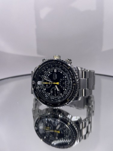 Seiko Flightmaster SNA411P1 7T62-0EB0 Chronograph Quartz Black Dial