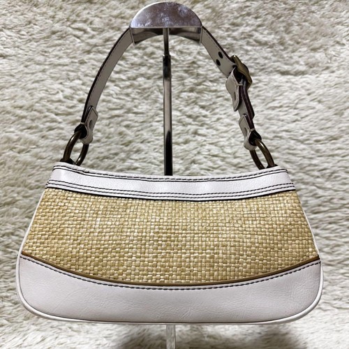 Coach Soho Mini One Shoulder Bag Leather Raffia Brown Shipped from Japan - Picture 11 of 24