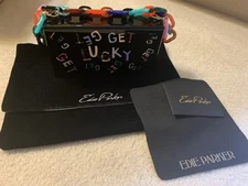 Edie Parker Black Get Lucky Jean Acrylic Handbag WITH EP acrylic Link Handle