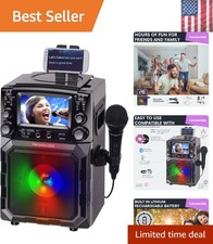 Portable Karaoke Machine with Lyrics Display  Color Screen  CD G, MP3 G  U...