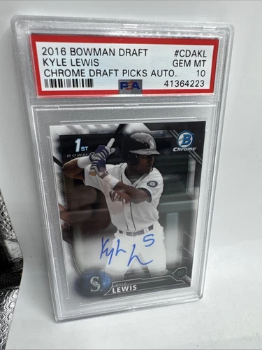 2016 Bowman Draft Chrome Pick Refractor 499 Kyle Lewis CDA-KL PSA 9 MINT Auto Lm