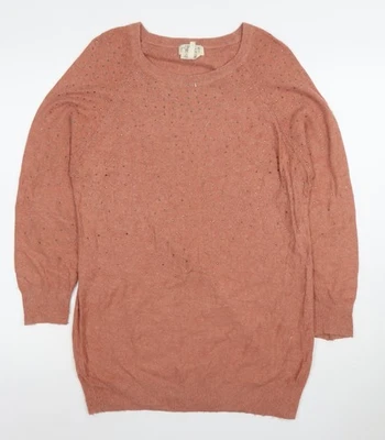 Next Damen braun Angora Mischung Nieten Strickpullover Größe 10 - Bild 1 von 4