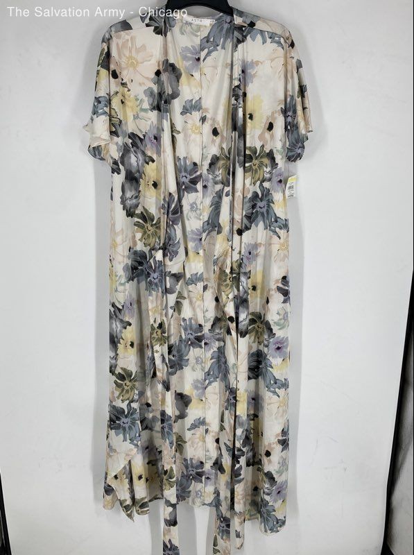 ASTR The Label Womens Multicolor Floral Short Sleeve Wrap Dress Size XL