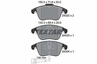 Textar Bremsbelagsatz, Scheibenbremse 2433301 FüR Audi Seat VW