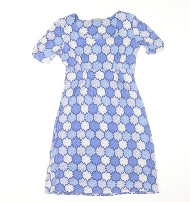 Lily and Me Damen blau geometrisches Jersey Etuikleid Größe 8