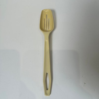 #ad Vintage King Craft Nylon Slotted Spoon Ivory Bone Beige Made in USA Plastic 11quot; $8.97