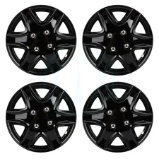 4X Black 13" Wheel Hub Caps For R13 Tires 4 Lug Snap-On Wheel Rim Covers