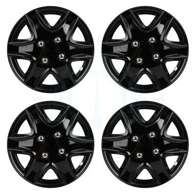 #ad 4X Black 13quot; Wheel Hub Caps For R13 Tires 4 Lug Snap On Wheel Rim Covers $26.34