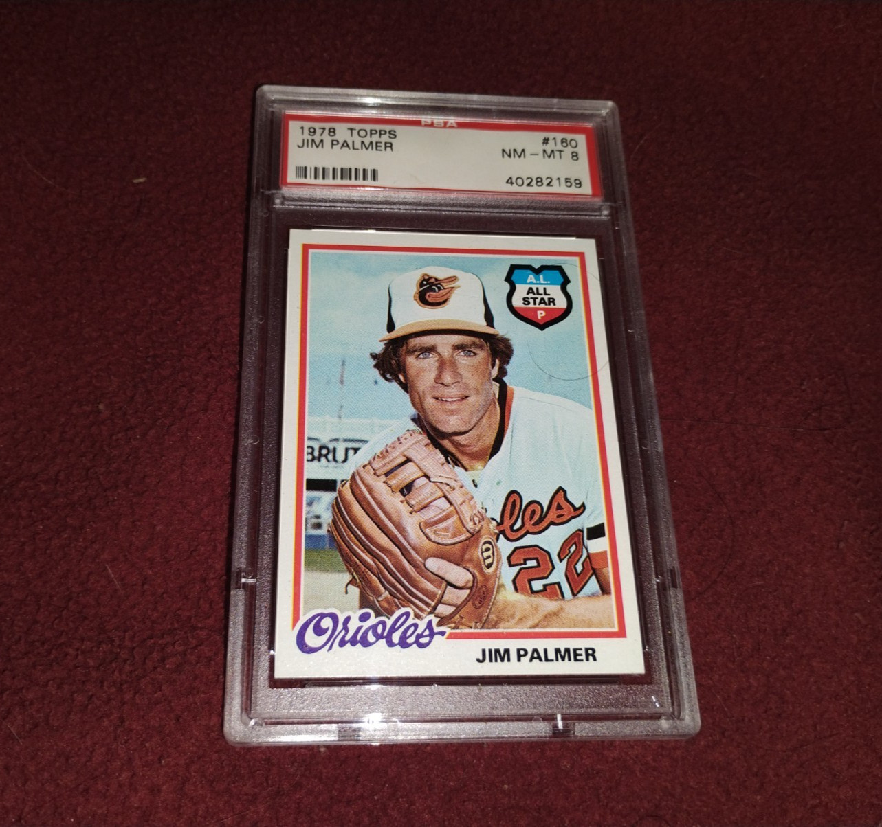 1978 Topps #160 JIM PALMER ALL STAR BALTIMORE ORIOLES HOF PSA 8
