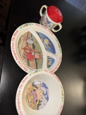 Vintage Child's Divided Plate Bowl Sippy Cup Humpty Dumpty Selandia Fraser Colle