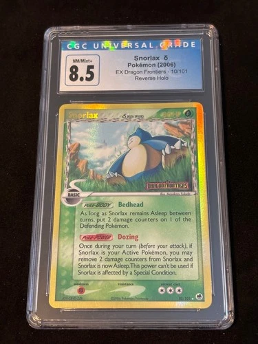 CGC 8.5 Snorlax Dragon Frontiers Reverse Holo - English Graded Card