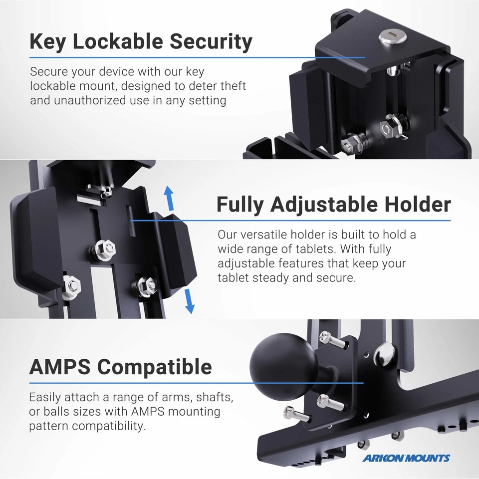Mounts - Locking Forklift Tablet Mount with Adjustable Arm | Industrial Stren... - Image 3 of 4