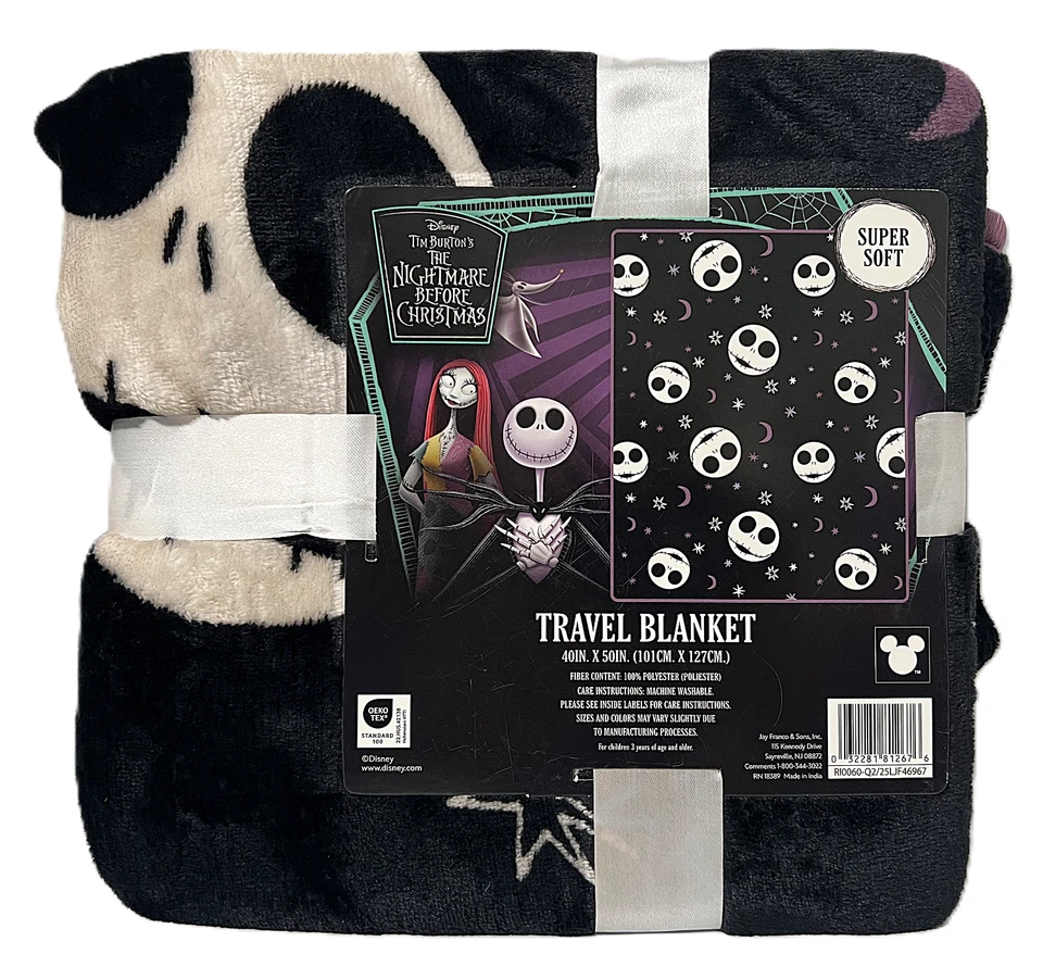 The Nightmare Before Christmas Travel Blanket Throw 40”X 50” Jack Skellington - Image 2 of 3