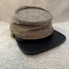 Reproduction Civil War Confederate Jean Wool Kepi Greg Starbuck Size 7