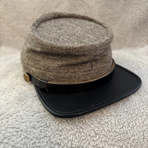 Reproduction Civil War Confederate Jean Wool Kepi Greg Starbuck Size 7