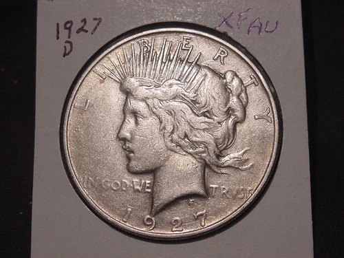 1927-D PEACE DOLLAR XF AU NICE COLOR BETTER DATE FREE SHIPPING