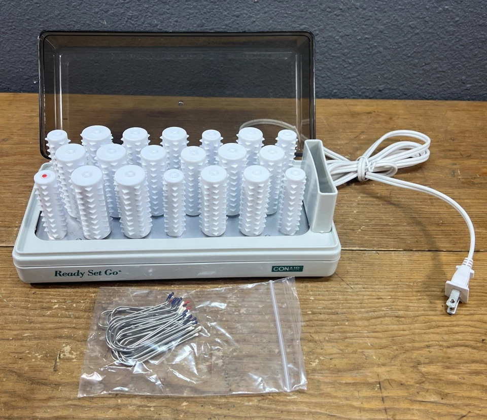 复古 Conair Ready Set Go Hot Electric 20 滚轮卷发夹 HS5S 夹子 — 第 4/4 张图片